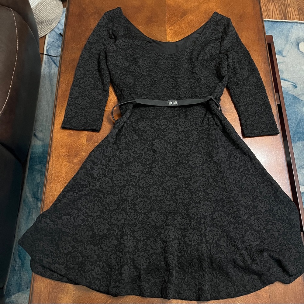 White House Black Market Scooped Black Lace Dress
